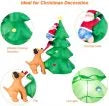 1.8m Inflatable Dog Chasing Santa to a Christmas Tree with LED Lights