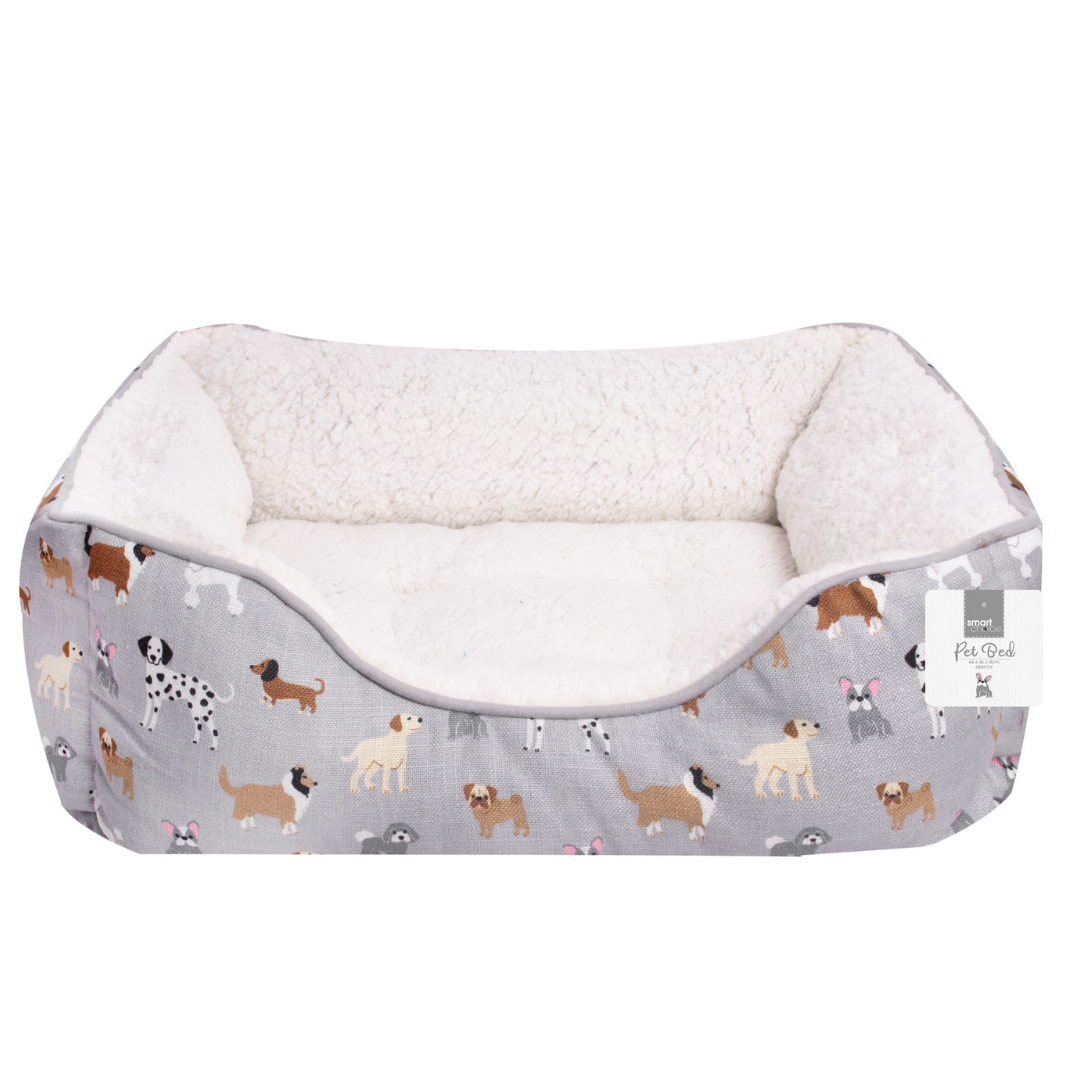 (B) Small/Medium Grey Dog Bed
