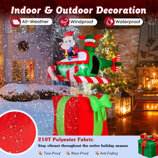 183 cm Christmas Inflatables Santa Claus with LED Lights