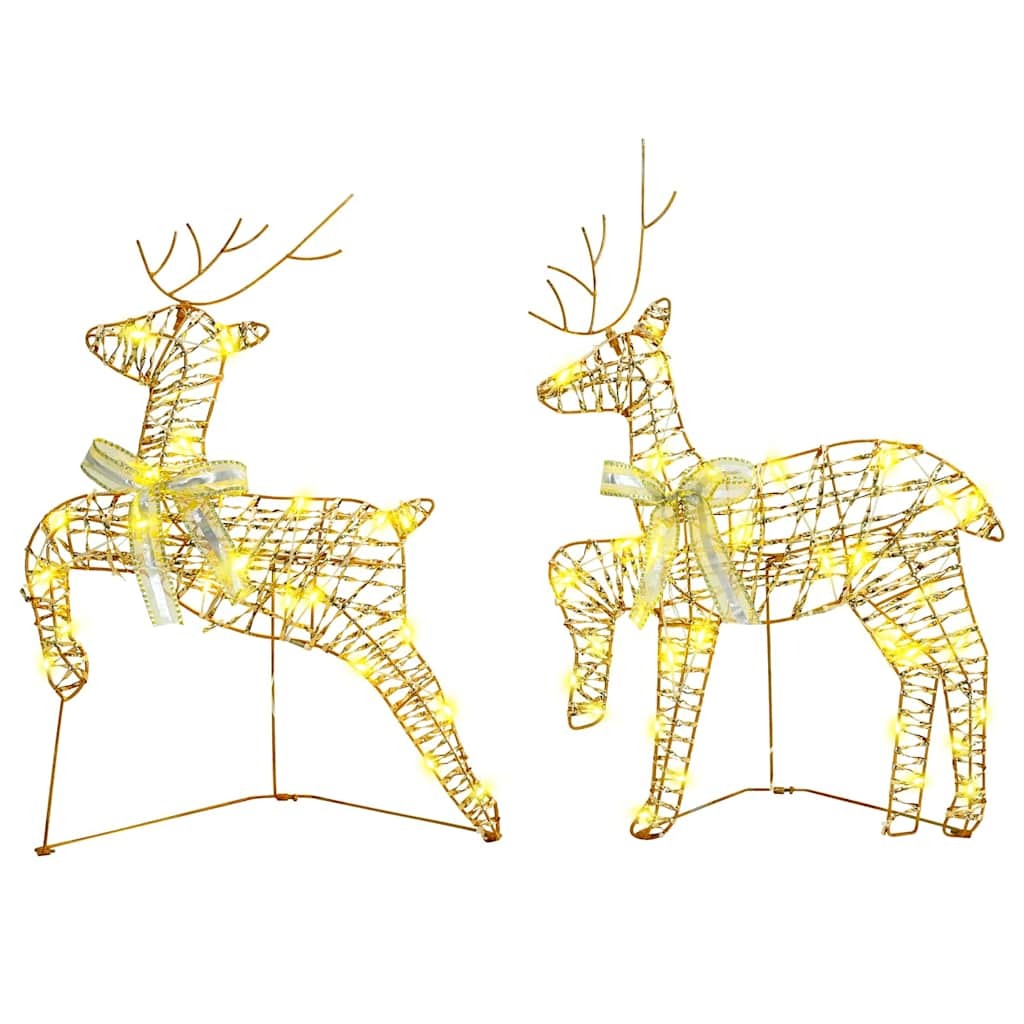 LED Reindeers with 180 LEDs 6 pcs Gold PET