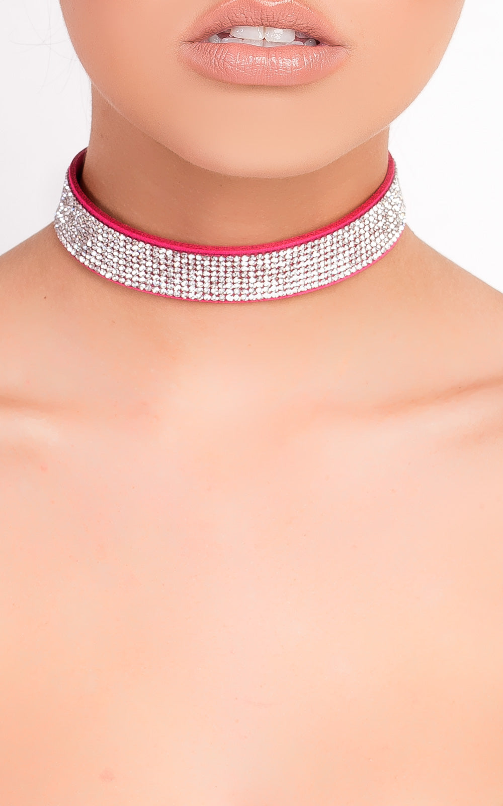 (F) Suede Diamanté Choker
