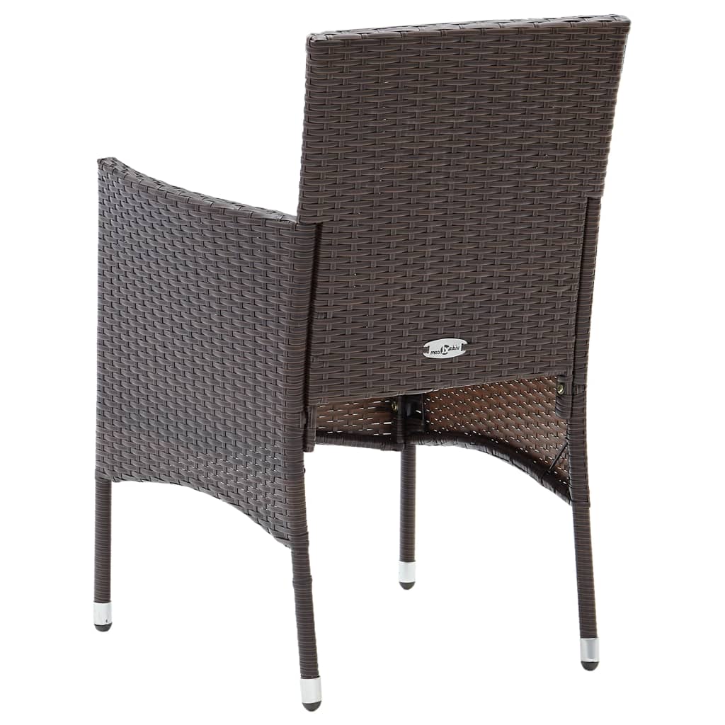 vidaXL Garden Dining Chair | Set of 4 | Brown, Cream white