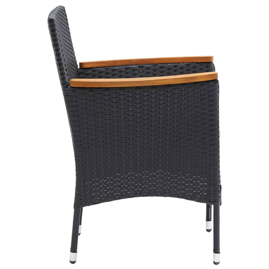 vidaXL Garden Dining Chair | Set of 4 | Black
