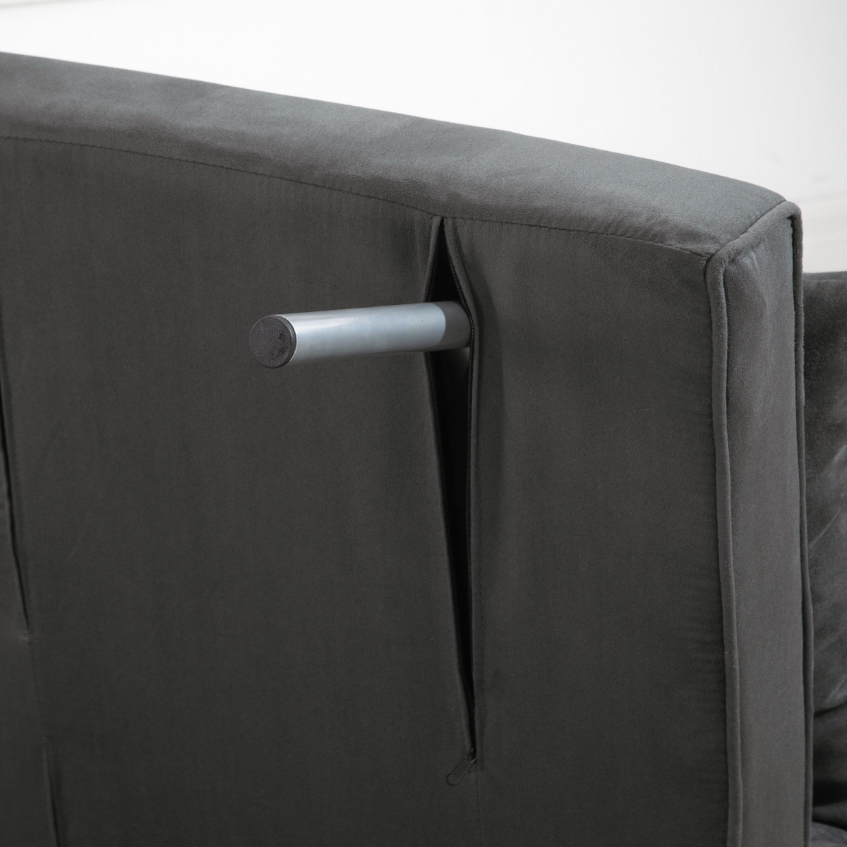 Sofa Bed Foldable Portable Armchair Sleeper Lounge Pillow Dark Grey