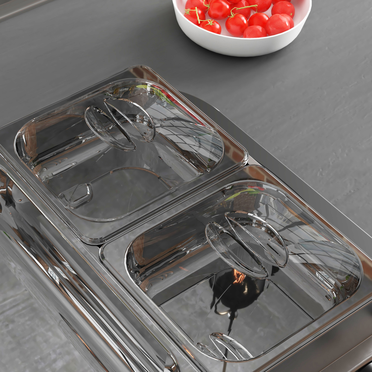HOMCOM 4 Tray Electric Food Warmer Buffet Server with Adjustable Temp 300W