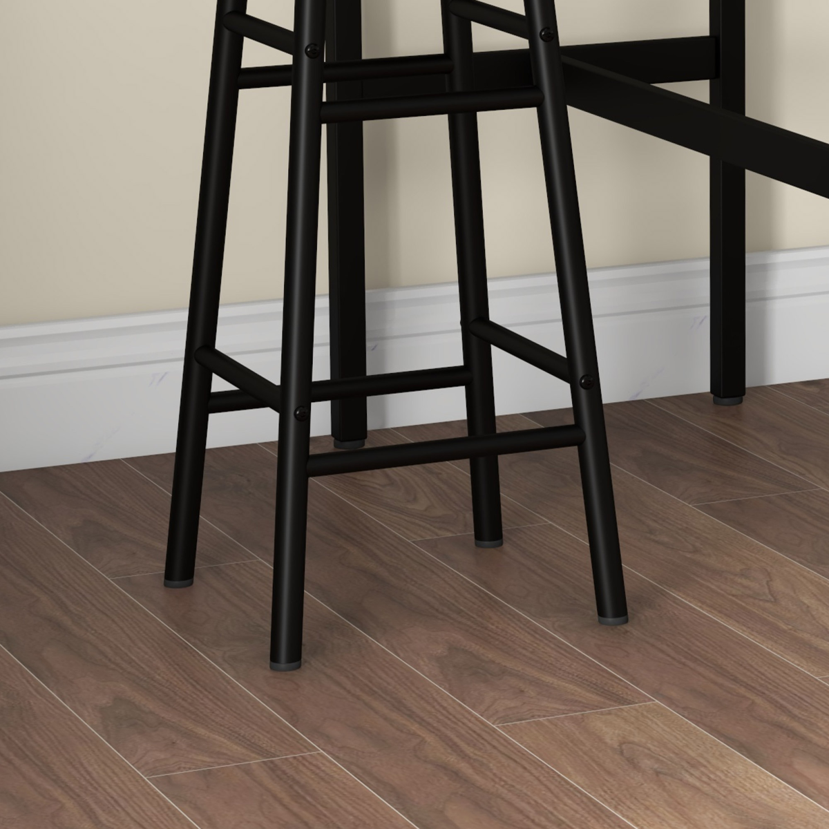 HOMCOM 3 Piece Bar Set, Industrial Kitchen and Chair Set for Small Space, Grey