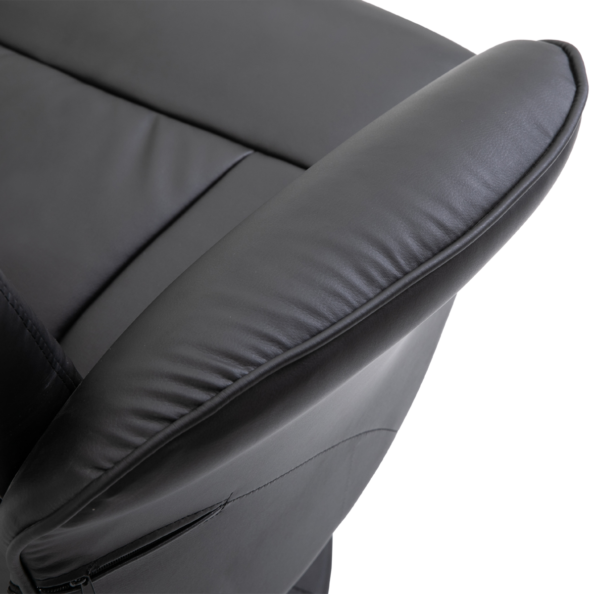 2 Pcs Reclining Armchair Ottoman 360 Swivel Home Furniture PU Leather Black