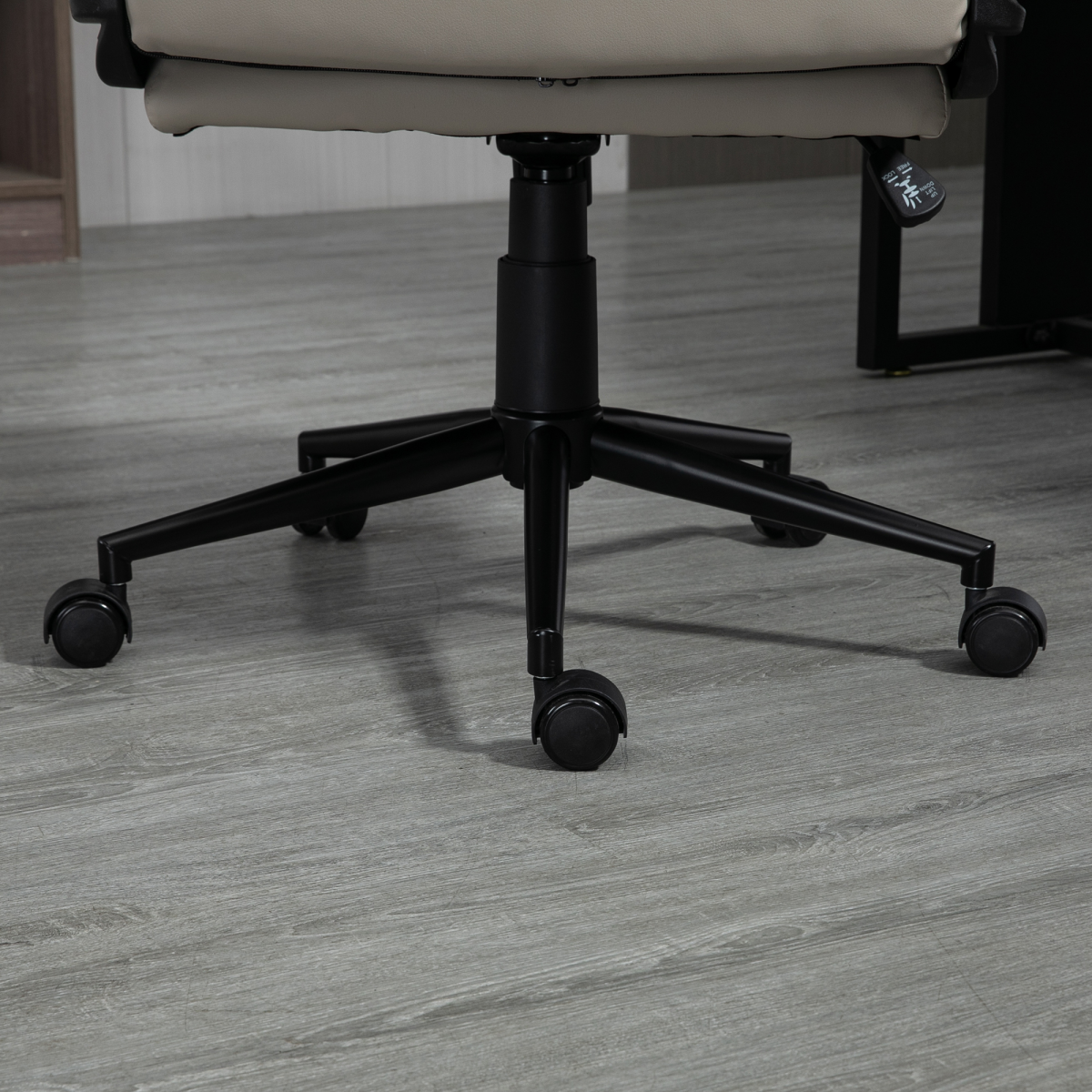 Vinsetto PU Leather Office Chair for Home with Arm, Adjustable Height, Grey