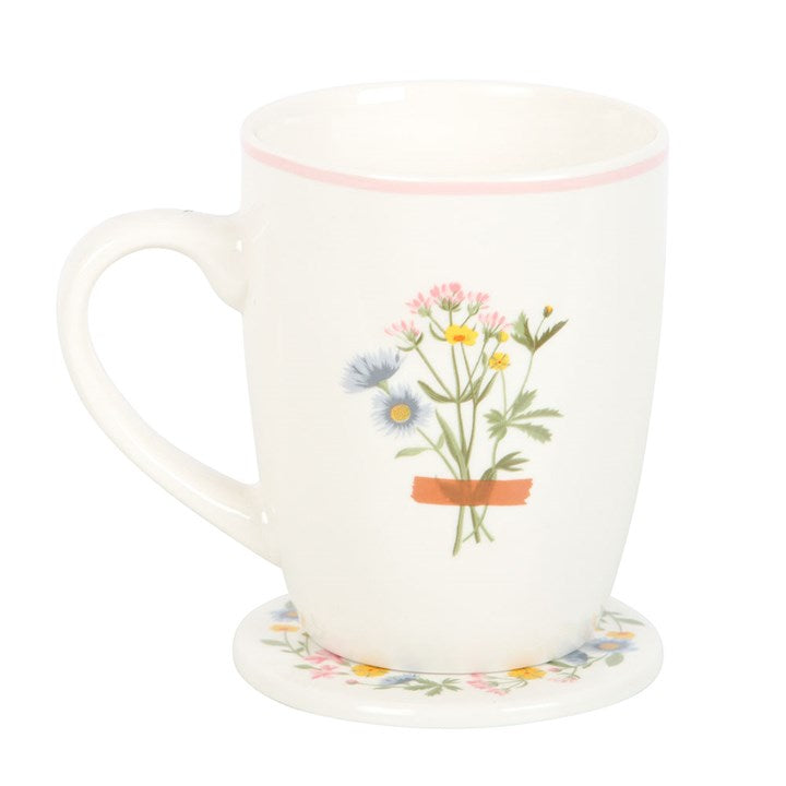 (C) If Grandmas Were Flowers Floral Mug & Coaster Set