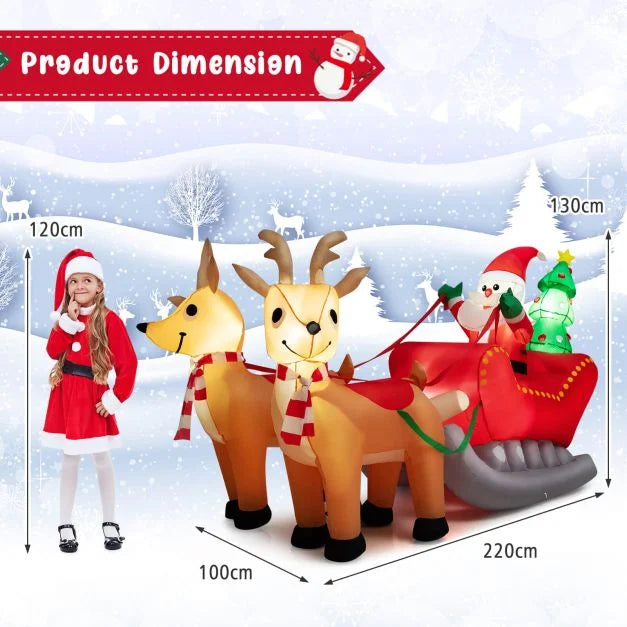 Inflatable Christmas Santa Claus with LED Lights and Blower