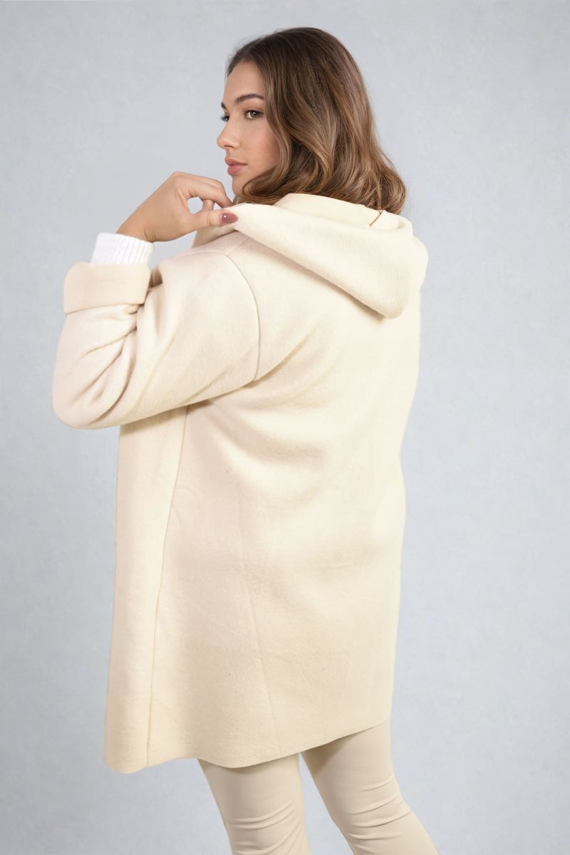 (F) Open Front Folded Sleeve Jacket with Pockets