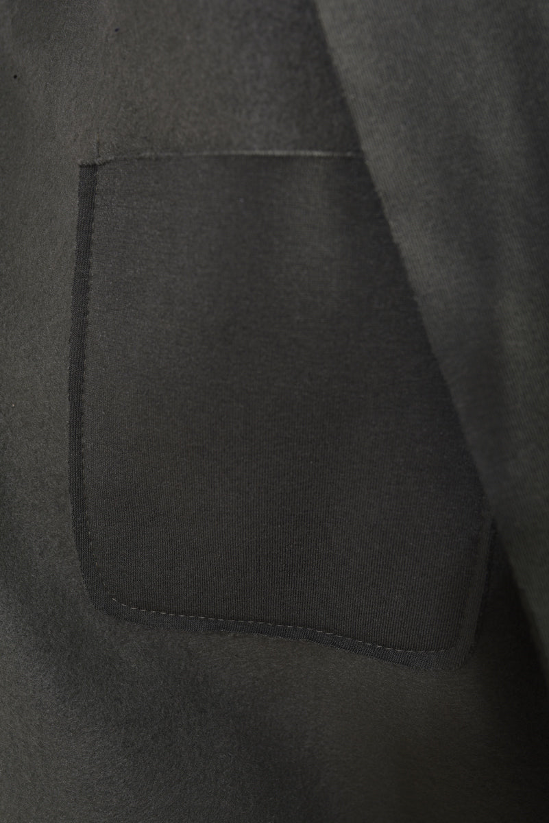 (F) Open Front Folded Sleeve Jacket with Pockets