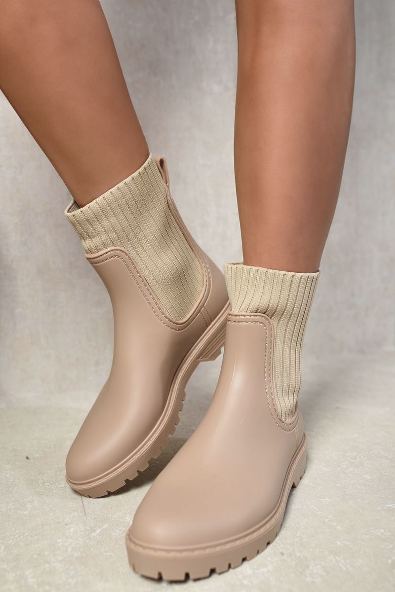 (F) Slip On Platform Ankle Boots