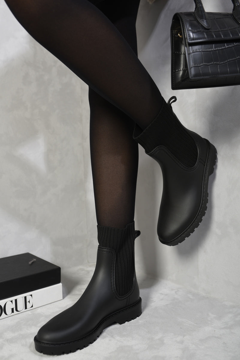(F) Slip On Platform Ankle Boots