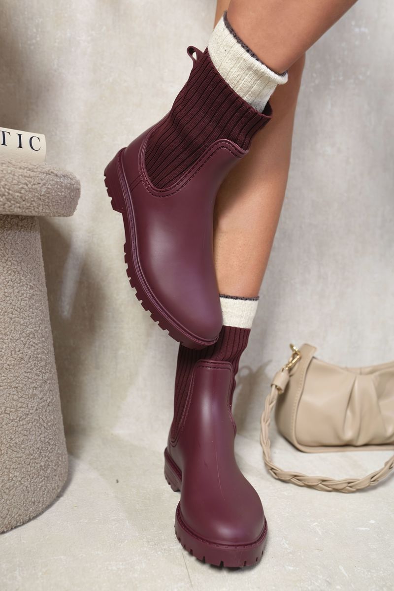 (F) Slip On Platform Ankle Boots