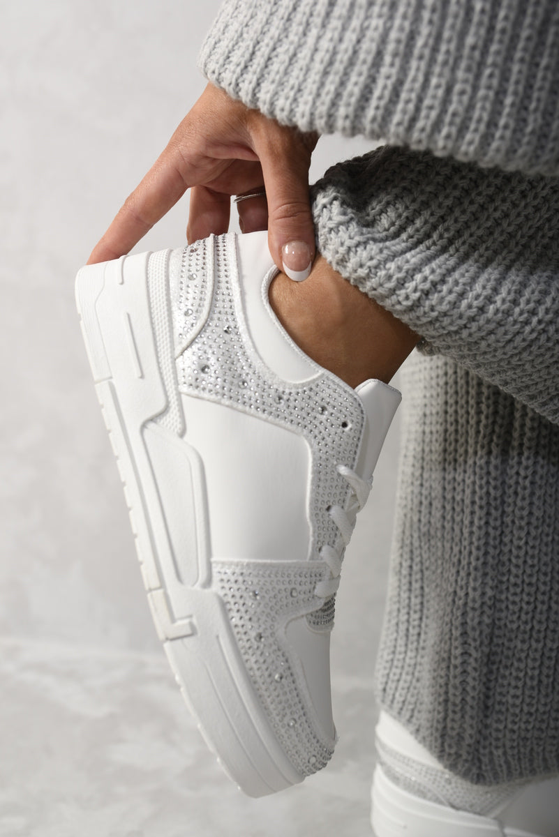 (F) Sparkly Crystal Embellished Trainers