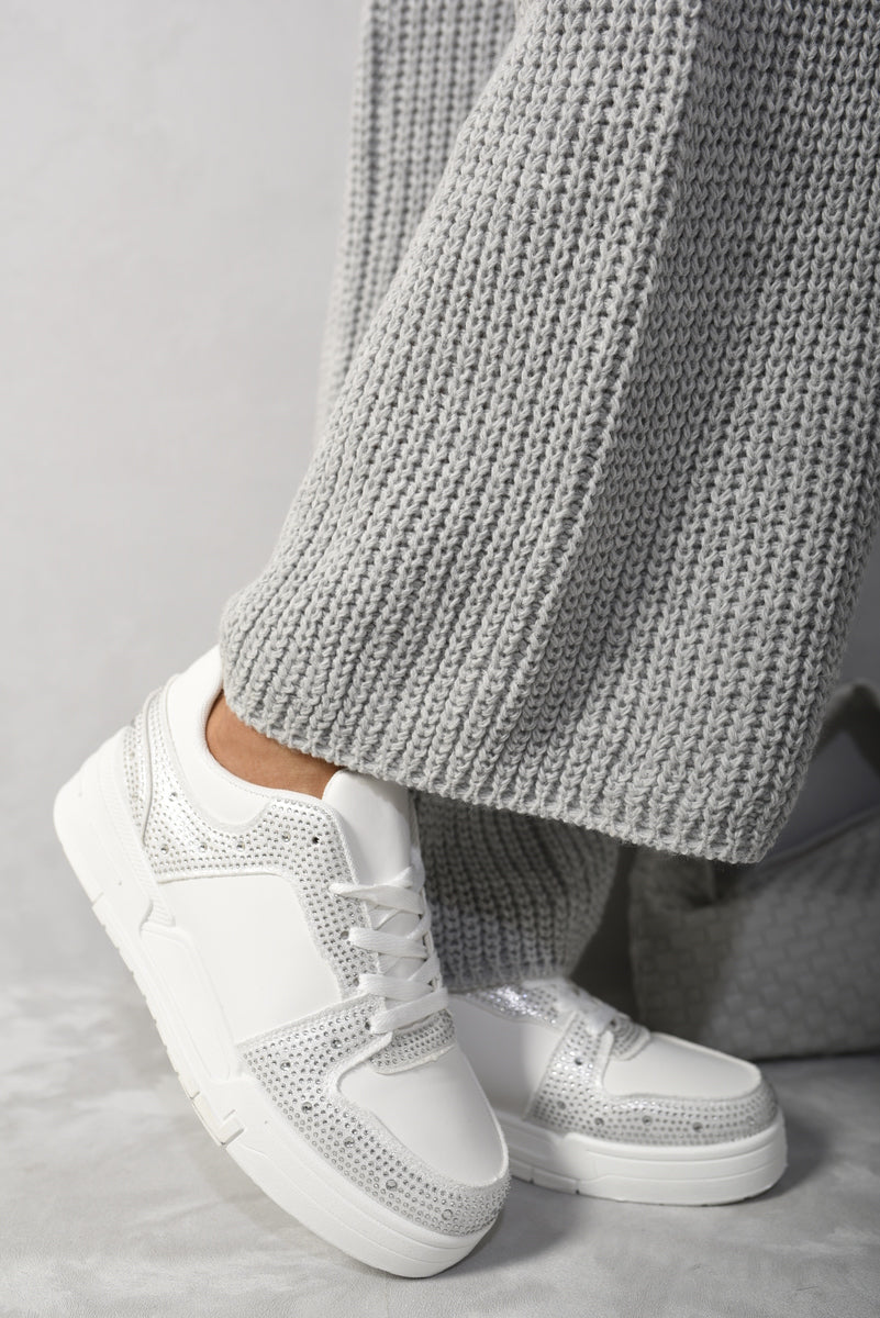 (F) Sparkly Crystal Embellished Trainers
