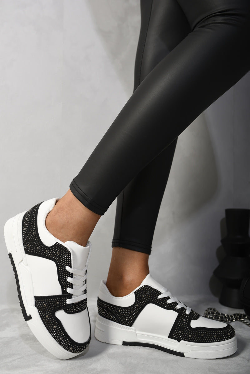 (F) Sparkly Crystal Embellished Trainers