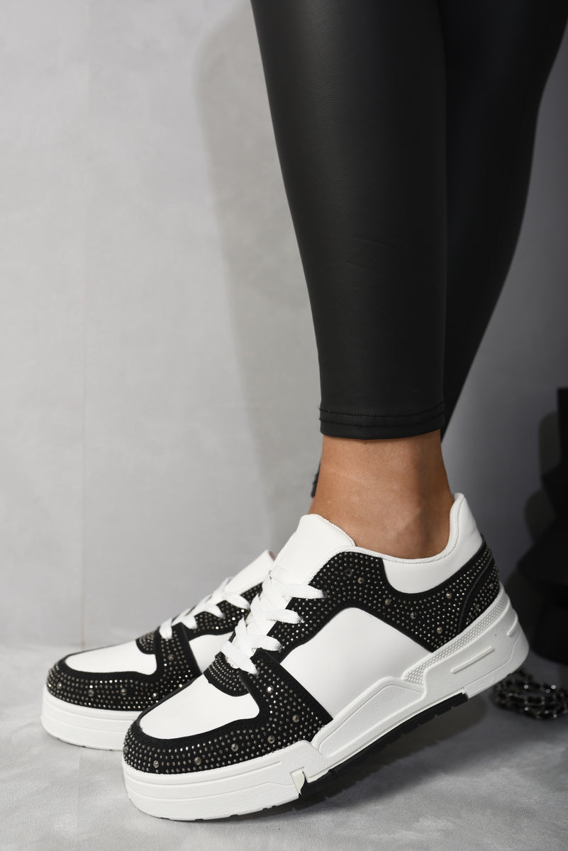 (F) Sparkly Crystal Embellished Trainers