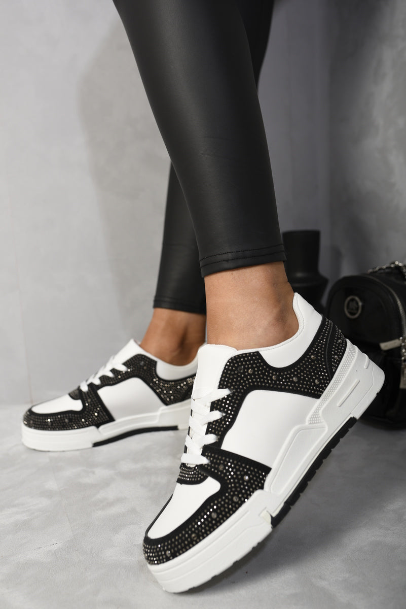 (F) Sparkly Crystal Embellished Trainers