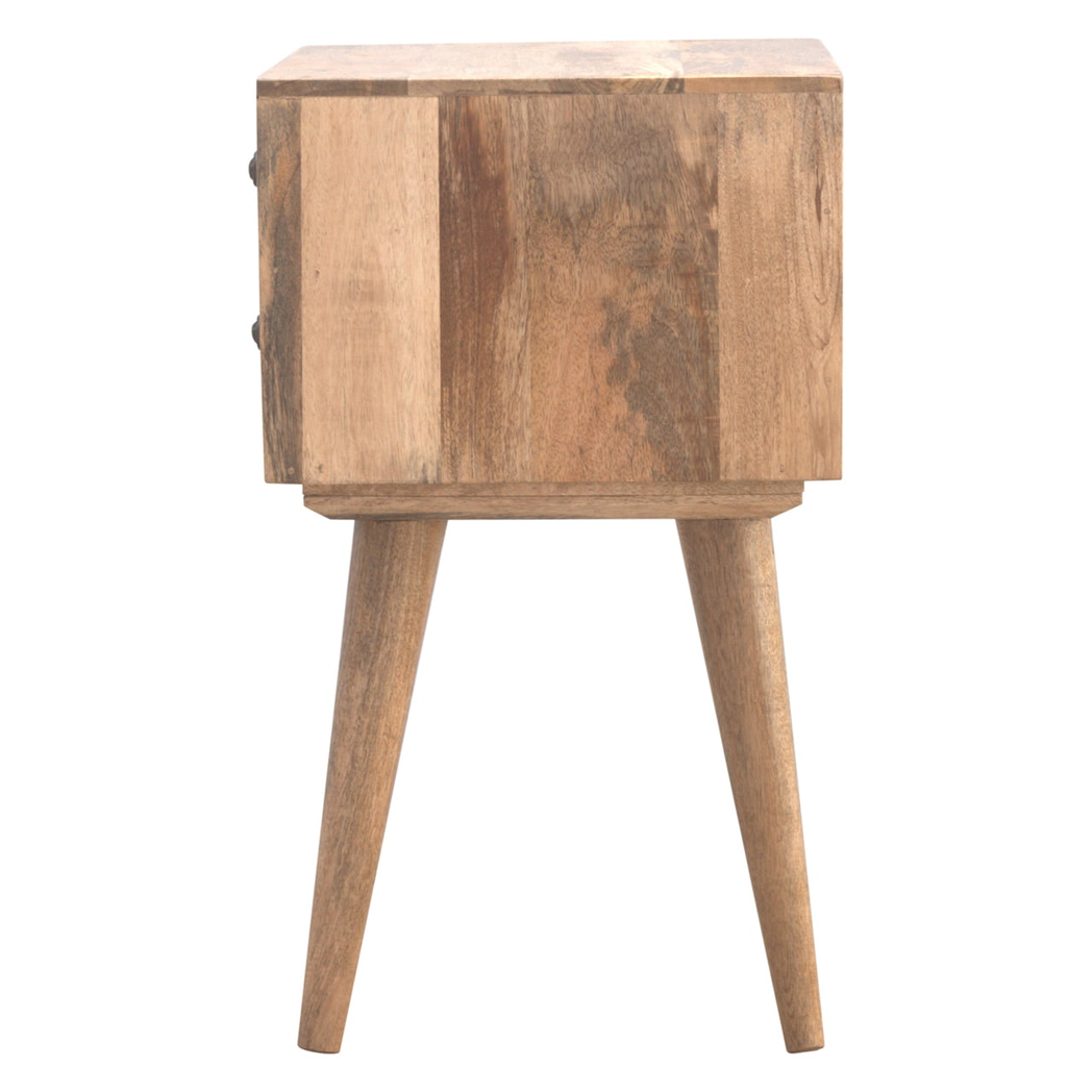 Artisan Furniture Solid Wood Modern Solid Wood Bedside, 2 Drawers, Beige
