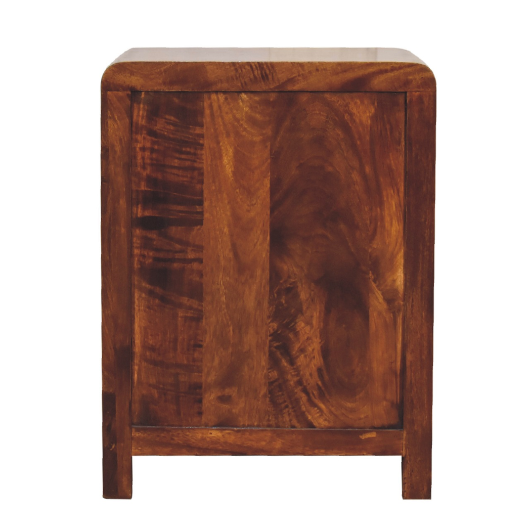 Artisan Furniture Solid Wood Aspen 3 Drawer Bedside, Dark Brown