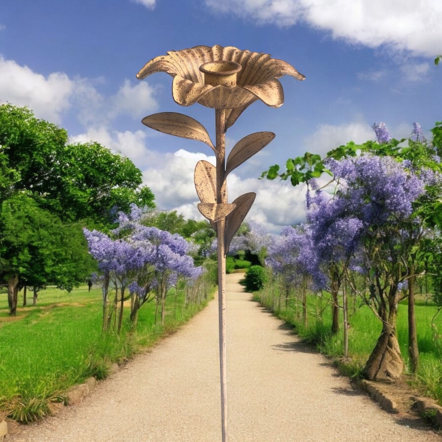 63CM GARDEN STAKE CANDLE HOLDER