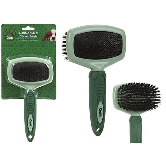 (B) Crufts Soft Grip Double Bristle/slicker Brush On Blister Card