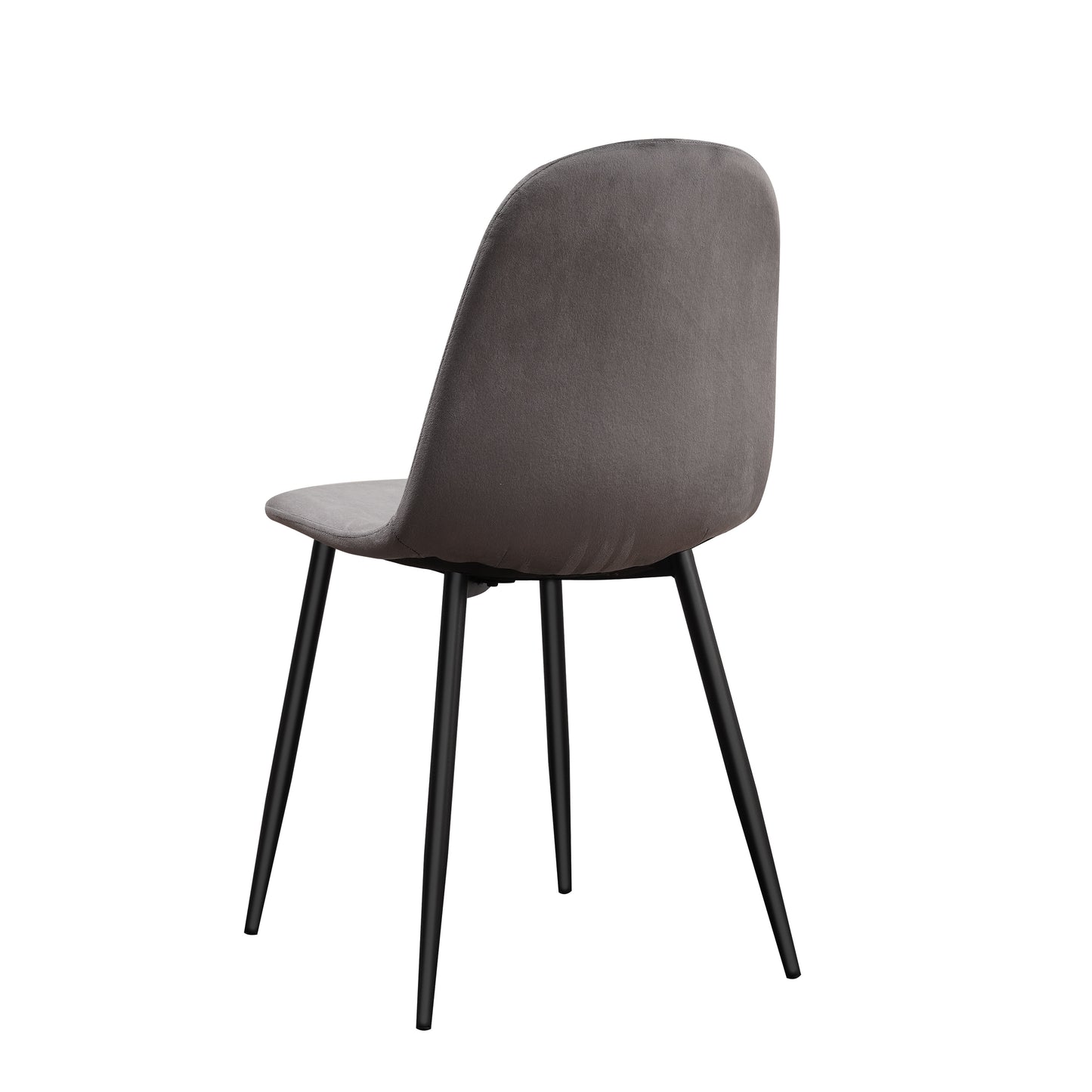 AcaciaHome Modern & Stylish Velvet Cushion Padded Fabric Chair with Black Metal Legs – Comfortable Upholstery with Strong Frame Perfect for Living Rooms, Dining Areas, Offices, & Lounges (Grey)