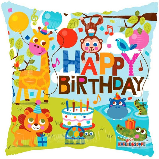 (B) Birthday Jungle Balloon (square)