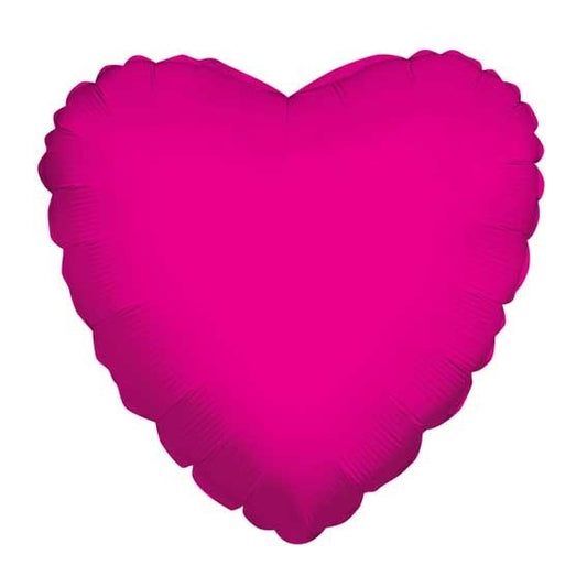 (B) Inflated Hot Pink Heart Balloon with Cup and Stick (4 inch)