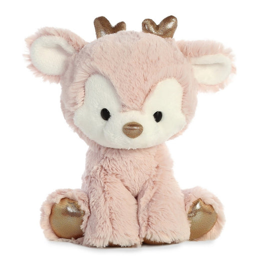 (B) Plush Pink Reindeer 8 inch