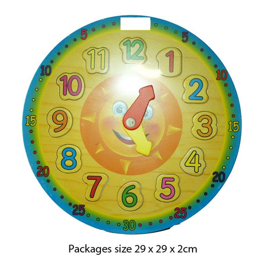 (B) Wooden Puzzle Clock 28cm