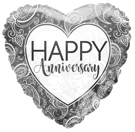 (B) ECO Balloon - Anniversary Ornaments Silver (18 Inch)