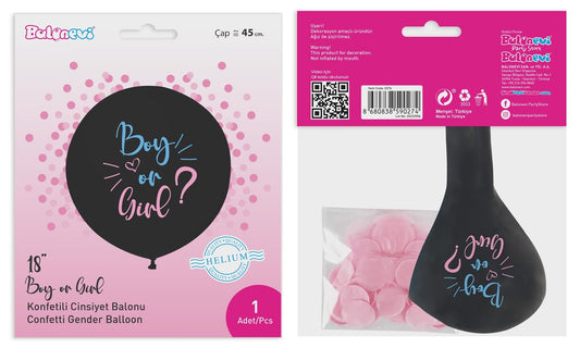 (B) Boy or Girl Gender Reveal Balloon - Girl