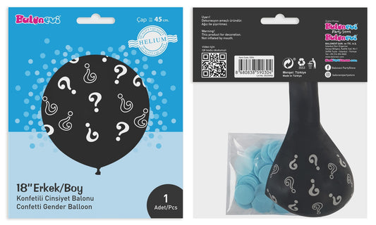 (B) Question Mark Gender Reveal Balloon - Boy