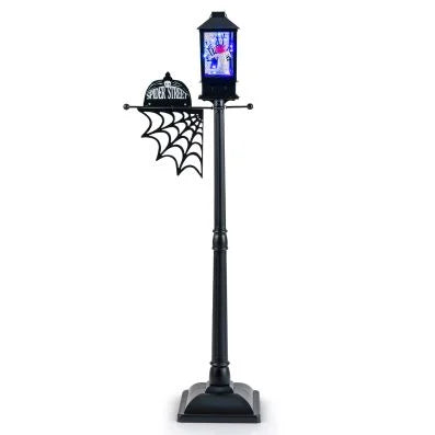 155cm Halloween Lamp Post Sound-Activated with Black Snowy Effects