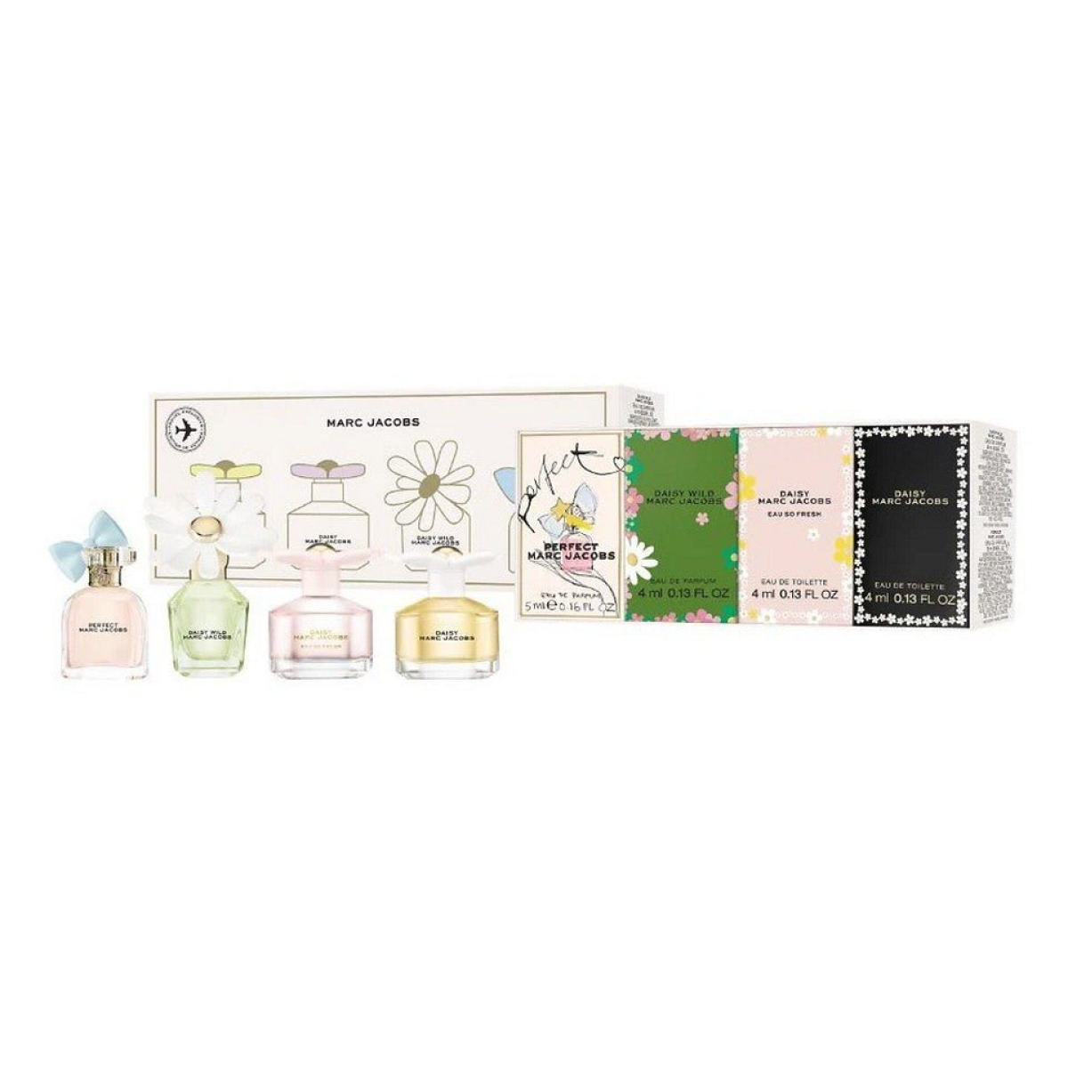 Marc Jacobs Mini Gift Set: Daisy EDT 4ml, Fresh EDT 4ml, Wild EDP 4ml, Perfect EDP 5ml