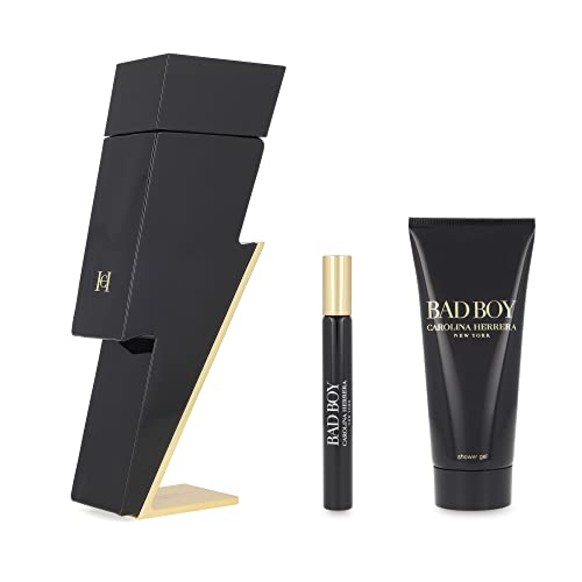 Carolina Herrera Bad Boy Gift Set: 100ml EDT, 100ml Shower Gel & 10ml EDT (HTML)
