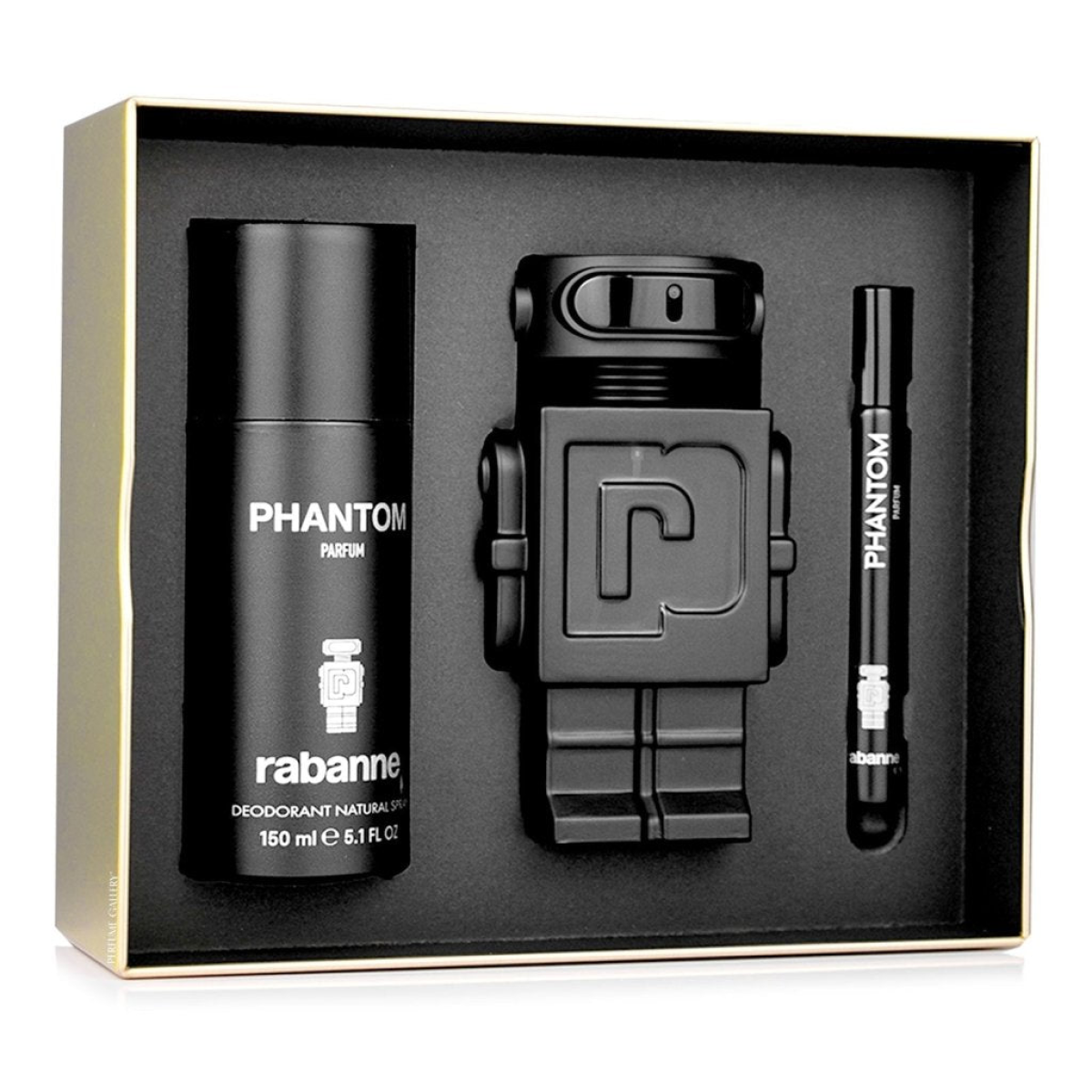 Paco Rabanne Phantom Gift Set: 100ml Parfum Spray, 150ml Deodorant, 10ml Travel