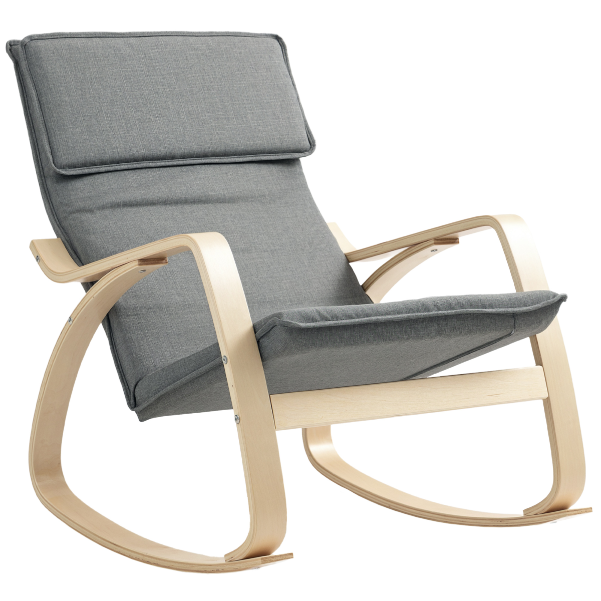 HOMCOM Comfortable Relax Rocking Chair with High Back, Grey