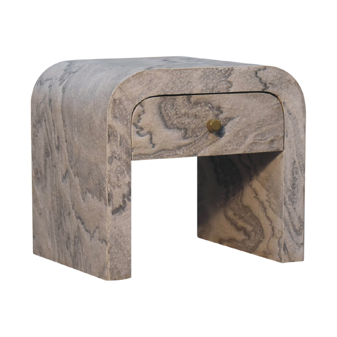 Artisan Furniture Solid Wood Nouveau Bedside, Beige, 1 Drawer