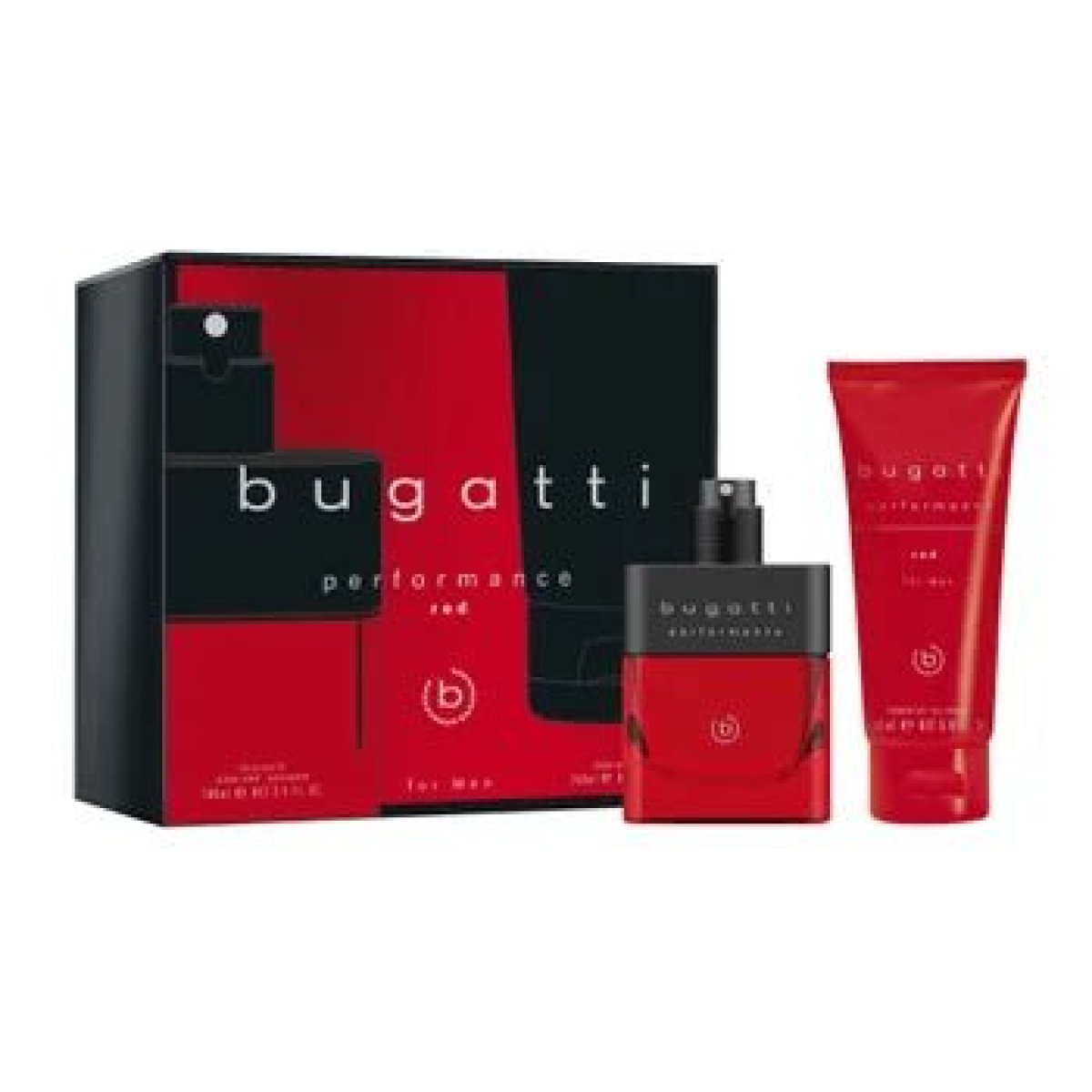 Bugatti Red Performance Gift Set for Men: 100ml EDT & 200ml Shower Gel