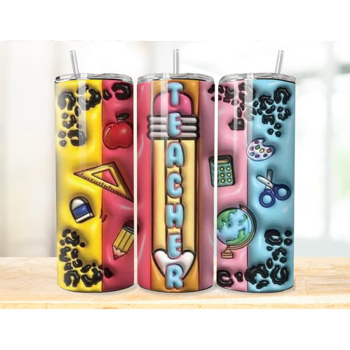 (A) 3D Teacher tumbler