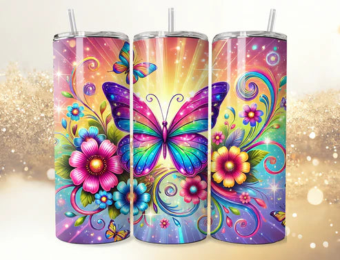 (A) Bright Butterfly tumbler