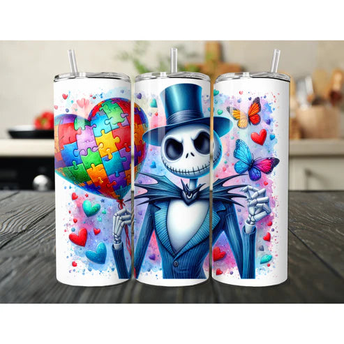 (A) Autism Nightmare Before Christmas tumbler