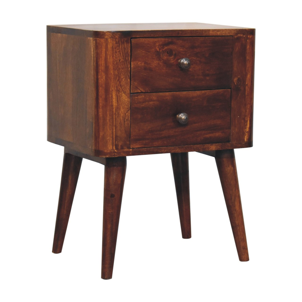 Artisan Furniture Solid Wood Bera Bedside,  2 Drawers,  Brown
