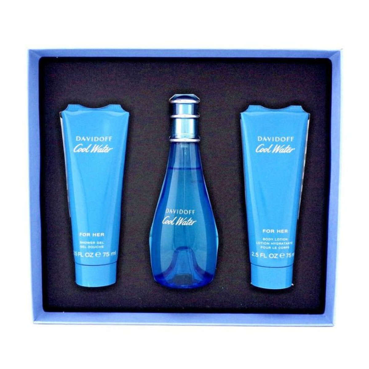 Davidoff Cool Water Gift Set: EDT 100ml + Shower Gel 75ml + Lotion 75ml (HTML)