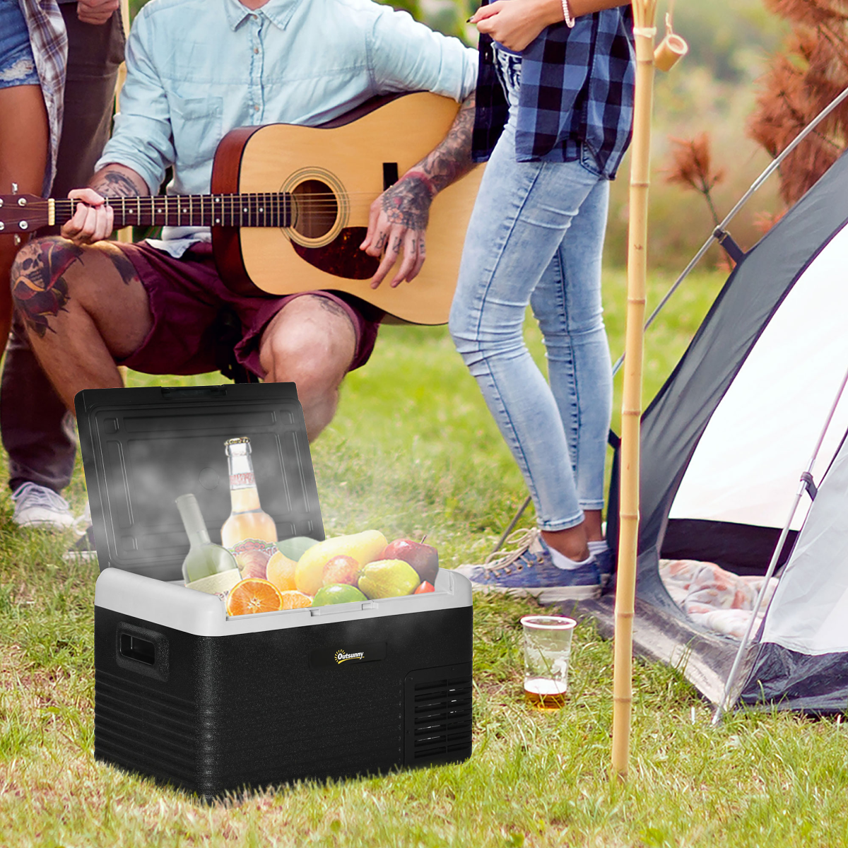 30L Car Refrigerator 12V Portable Freezer for Camping, Driving Outsunny
