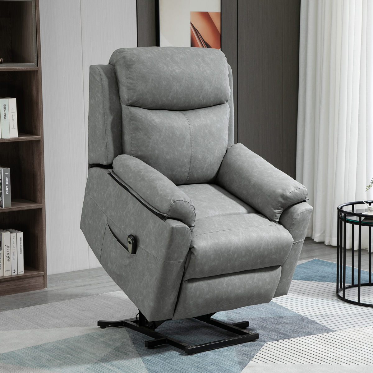 Power Lift Chair Electric Riser Recliner with Remote Control, Grey HOMCOM
